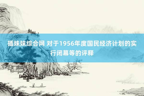 插妹妹综合网 对于1956年度国民经济计划的实行闭幕等的评释